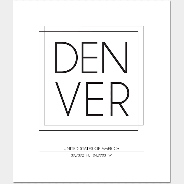 Denver City typography 2 Wall Art by StudioGrafiikka